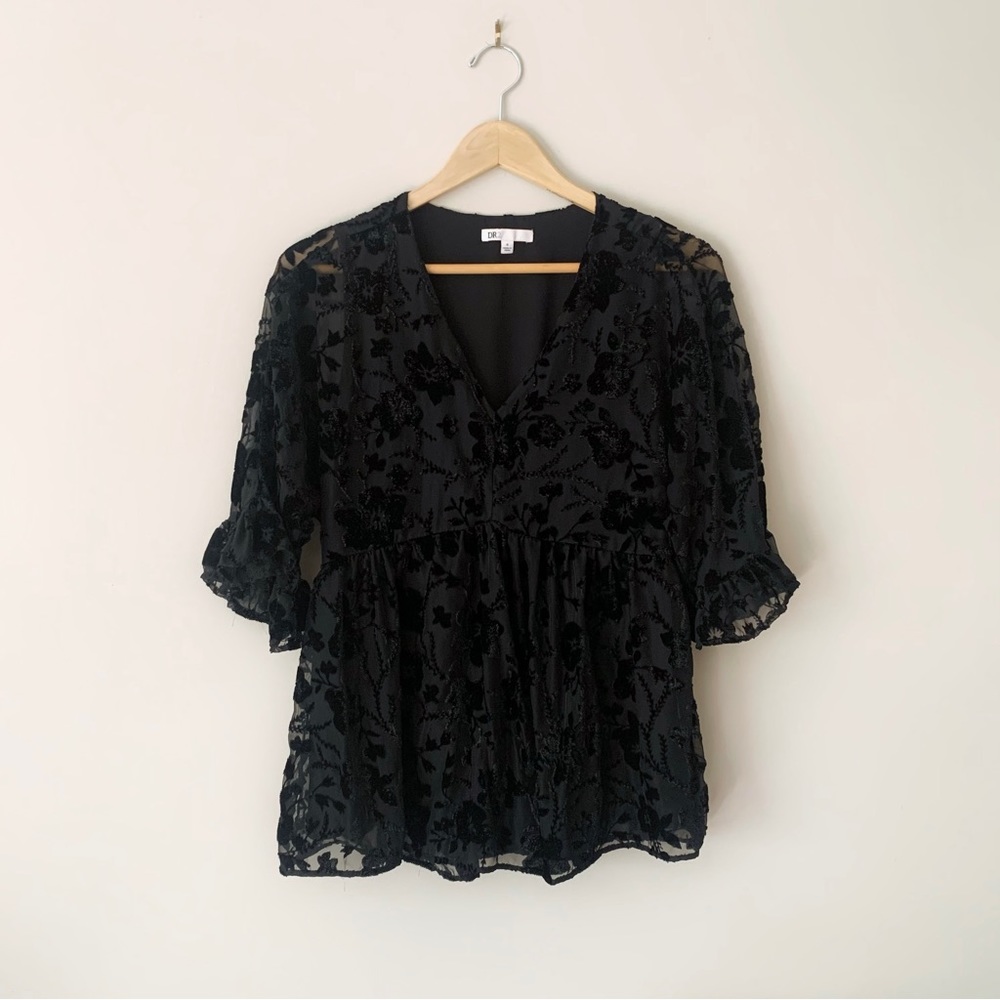 Nordstrom DR2 Floral Short Sleeve Top